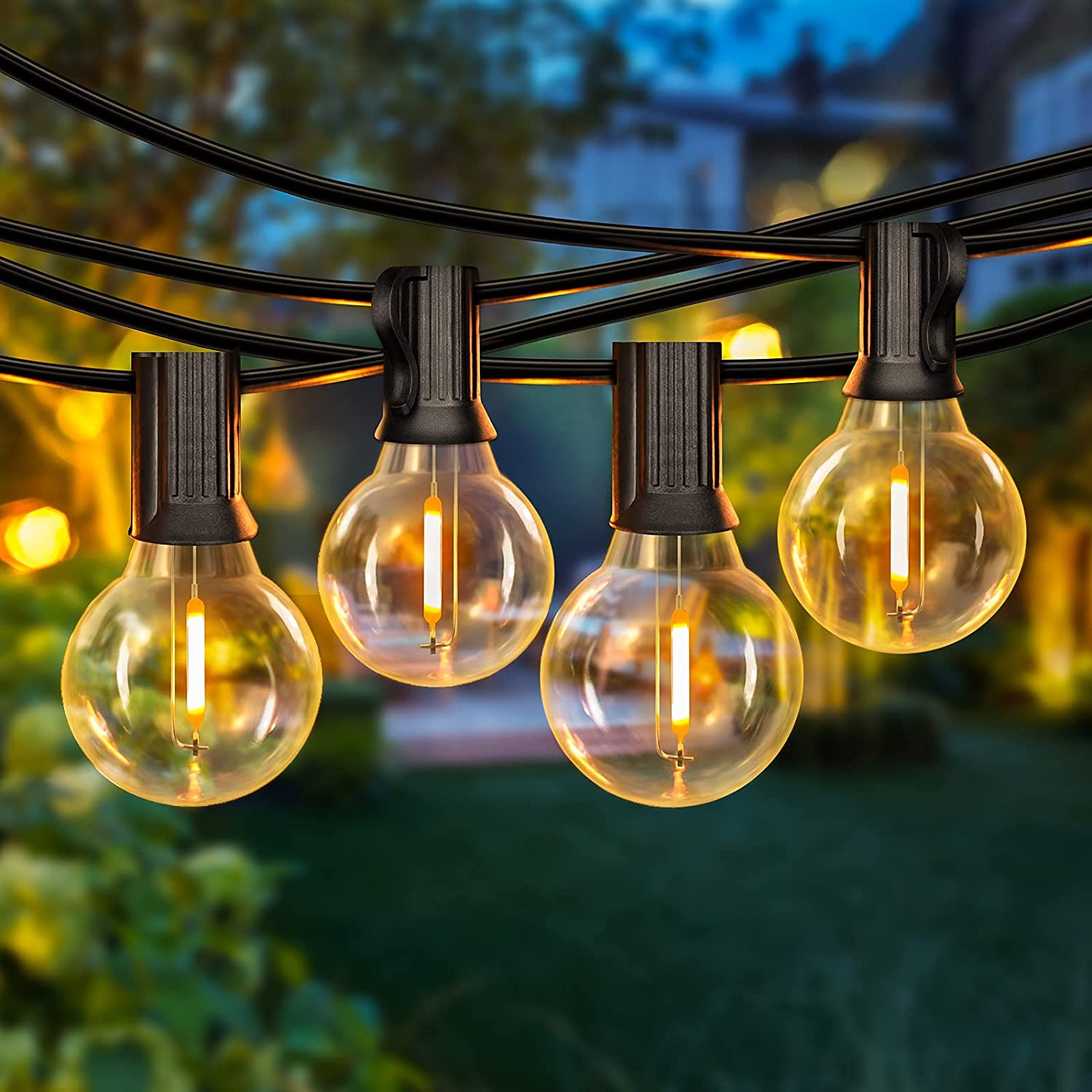 50FT LED G40 Outdoor Patio String Lights Shatterproof Globe String Lights With 50 And 2 Dimmable Edison Bulbs